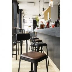 Drawer Chaises Et Tabourets De Bar Lot De 2 Chaises De Bar Métal Et Simili 63cm Marron -Bancs Soldes lot de 2 chaises de bar metal et simili 63cm marron 3