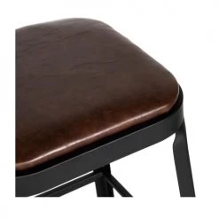 Drawer Chaises Et Tabourets De Bar Lot De 2 Chaises De Bar Métal Et Simili 63cm Marron -Bancs Soldes lot de 2 chaises de bar metal et simili 63cm marron 4