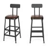 Drawer Chaises Et Tabourets De Bar Lot De 2 Chaises De Bar Métal Et Simili 75cm Marron -Bancs Soldes lot de 2 chaises de bar metal et simili 75cm marron