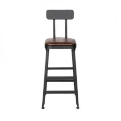 Drawer Chaises Et Tabourets De Bar Lot De 2 Chaises De Bar Métal Et Simili 75cm Marron -Bancs Soldes lot de 2 chaises de bar metal et simili 75cm marron 5