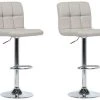 Beliani Chaises Et Tabourets De Bar Lot De 2 Chaises De Bar Réglables Beiges -Bancs Soldes lot de 2 chaises de bar reglables beiges