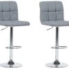Beliani Chaises Et Tabourets De Bar Lot De 2 Chaises De Bar Réglables Grises -Bancs Soldes lot de 2 chaises de bar reglables grises