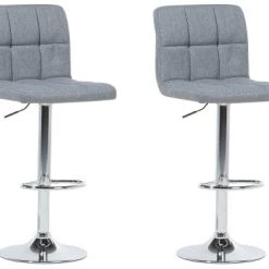 Beliani Chaises Et Tabourets De Bar Lot De 2 Chaises De Bar Réglables Grises