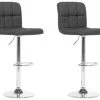 Beliani Chaises Et Tabourets De Bar Lot De 2 Chaises De Bar Réglables Noires -Bancs Soldes lot de 2 chaises de bar reglables noires