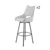 Meubletmoi Chaises Et Tabourets De Bar Lot De 2 Chaises Hautes De Bar En Tissu Gris Clair -Bancs Soldes lot de 2 chaises hautes de bar en tissu gris clair