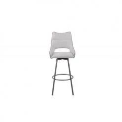 Meubletmoi Chaises Et Tabourets De Bar Lot De 2 Chaises Hautes De Bar En Tissu Gris Clair -Bancs Soldes lot de 2 chaises hautes de bar en tissu gris clair 2