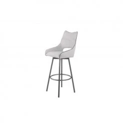 Meubletmoi Chaises Et Tabourets De Bar Lot De 2 Chaises Hautes De Bar En Tissu Gris Clair -Bancs Soldes lot de 2 chaises hautes de bar en tissu gris clair 3