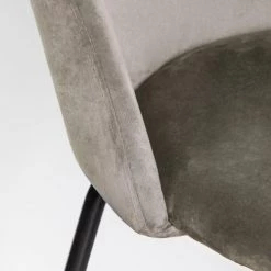 Drawer Chaises Et Tabourets De Bar Lot De 2 Fauteuils De Bar 65cm En Velours Et Pieds Noirs Taupe -Bancs Soldes lot de 2 fauteuils de bar 65cm en velours et pieds noirs taupe 5