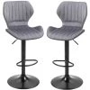 Homcom Chaises Et Tabourets De Bar Lot De 2 Tabouret De Bar Design Contemporain Velours Gris -Bancs Soldes lot de 2 tabouret de bar design contemporain velours gris