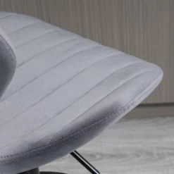 Homcom Chaises Et Tabourets De Bar Lot De 2 Tabouret De Bar Design Contemporain Velours Gris -Bancs Soldes lot de 2 tabouret de bar design contemporain velours gris 4