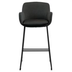 Meubles & Design Chaises Et Tabourets De Bar Lot De 2 Tabourets Avec Accoudoirs En Tissu Gris -Bancs Soldes lot de 2 tabourets avec accoudoirs en tissu gris 2