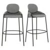 Meubles & Design Chaises Et Tabourets De Bar Lot De 2 Tabourets De Bar Avec Accoudoirs En Tissu Gris Anthracite -Bancs Soldes lot de 2 tabourets de bar avec accoudoirs en tissu gris anthracite
