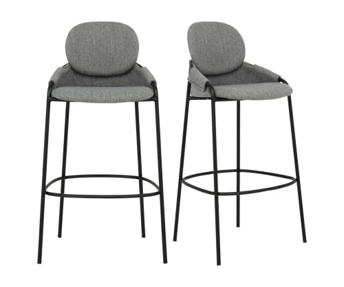 Meubles & Design Chaises Et Tabourets De Bar Lot De 2 Tabourets De Bar Avec Accoudoirs En Tissu Gris Anthracite 3 Meubles & Design Chaises Et Tabourets De Bar Lot De 2 Tabourets De Bar Avec Accoudoirs En Tissu Gris Anthracite
