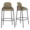 Meubles & Design Chaises Et Tabourets De Bar Lot De 2 Tabourets De Bar Avec Accoudoirs En Tissu Taupe -Bancs Soldes lot de 2 tabourets de bar avec accoudoirs en tissu taupe