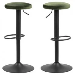 Toilinux Chaises Et Tabourets De Bar Lot De 2 Tabourets De Bar Avec Repose Pieds Et Hauteur Réglable