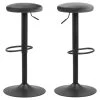 Toilinux Chaises Et Tabourets De Bar Lot De 2 Tabourets De Bar Avec Repose Pieds Et Hauteur Réglable Gris -Bancs Soldes lot de 2 tabourets de bar avec repose pieds et hauteur reglable gris 2