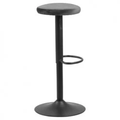 Toilinux Chaises Et Tabourets De Bar Lot De 2 Tabourets De Bar Avec Repose Pieds Et Hauteur Réglable Gris -Bancs Soldes lot de 2 tabourets de bar avec repose pieds et hauteur reglable gris 4