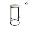 Pirouette Paris Chaises Et Tabourets De Bar Lot De 2 Tabourets De Bar Beige Pied En Métal Noir -Bancs Soldes lot de 2 tabourets de bar beige pied en metal noir