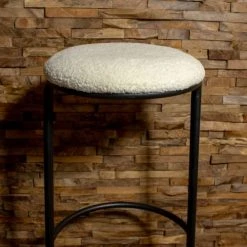 Pirouette Paris Chaises Et Tabourets De Bar Lot De 2 Tabourets De Bar Beige Pied En Métal Noir -Bancs Soldes lot de 2 tabourets de bar beige pied en metal noir 3