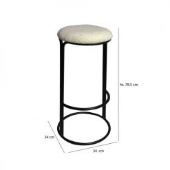 Pirouette Paris Chaises Et Tabourets De Bar Lot De 2 Tabourets De Bar Beige Pied En Métal Noir -Bancs Soldes lot de 2 tabourets de bar beige pied en metal noir 4