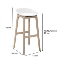 Mob In Chaises Et Tabourets De Bar Lot De 2 Tabourets De Bar Blancs -Bancs Soldes lot de 2 tabourets de bar blancs 10