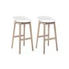 Mob In Chaises Et Tabourets De Bar Lot De 2 Tabourets De Bar Blancs -Bancs Soldes lot de 2 tabourets de bar blancs 6