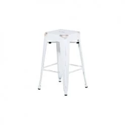 Beliani Chaises Et Tabourets De Bar Lot De 2 Tabourets De Bar Blancs Dorés De 60 Cm -Bancs Soldes lot de 2 tabourets de bar blancs dores de 60 cm 2