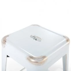 Beliani Chaises Et Tabourets De Bar Lot De 2 Tabourets De Bar Blancs Dorés De 60 Cm -Bancs Soldes lot de 2 tabourets de bar blancs dores de 60 cm 3