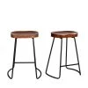 Drawer Chaises Et Tabourets De Bar Lot De 2 Tabourets De Bar Bois Massif Et Métal 65cm Bois Foncé Et No -Bancs Soldes lot de 2 tabourets de bar bois massif et metal 65cm bois fonce et no