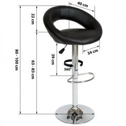 Tectake Chaises Et Tabourets De Bar Lot De 2 Tabourets De Bar CHRISTIAN Noir -Bancs Soldes lot de 2 tabourets de bar christian noir 4