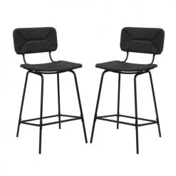 Mob In Chaises Et Tabourets De Bar Lot De 2 Tabourets De Bar Corde Et Métal