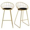 Homcom Chaises Et Tabourets De Bar Lot De 2 Tabourets De Bar Design Avec Coussin Velours Noir Et Doré -Bancs Soldes lot de 2 tabourets de bar design avec coussin velours noir et dore