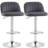Homcom Chaises Et Tabourets De Bar Lot De 2 Tabourets De Bar Design Contemporain Velours Métal Gris -Bancs Soldes lot de 2 tabourets de bar design contemporain velours metal gris