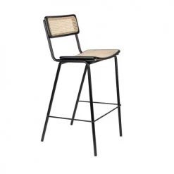 Zuiver Chaises Et Tabourets De Bar Lot De 2 Tabourets De Bar En Cannage 77cm Noir -Bancs Soldes lot de 2 tabourets de bar en cannage 77cm noir 3