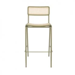 Zuiver Chaises Et Tabourets De Bar Lot De 2 Tabourets De Bar En Cannage 77cm Vert De Gris -Bancs Soldes lot de 2 tabourets de bar en cannage 77cm vert de gris 2