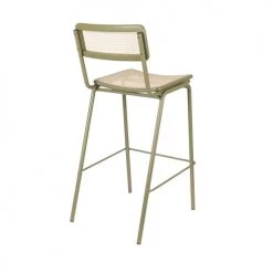 Zuiver Chaises Et Tabourets De Bar Lot De 2 Tabourets De Bar En Cannage 77cm Vert De Gris -Bancs Soldes lot de 2 tabourets de bar en cannage 77cm vert de gris 5