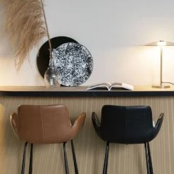 Zuiver Chaises Et Tabourets De Bar Lot De 2 Tabourets De Bar En Métal Et Simili 67,5cm Marron -Bancs Soldes lot de 2 tabourets de bar en metal et simili 67 5cm marron 2