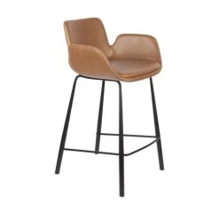 Zuiver Chaises Et Tabourets De Bar Lot De 2 Tabourets De Bar En Métal Et Simili 67,5cm Marron -Bancs Soldes lot de 2 tabourets de bar en metal et simili 67 5cm marron 3