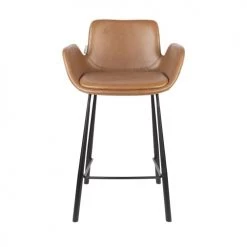 Zuiver Chaises Et Tabourets De Bar Lot De 2 Tabourets De Bar En Métal Et Simili 67,5cm Marron -Bancs Soldes lot de 2 tabourets de bar en metal et simili 67 5cm marron 4