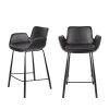 Zuiver Chaises Et Tabourets De Bar Lot De 2 Tabourets De Bar En Métal Et Simili 67,5cm Noir
