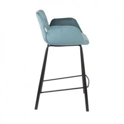 Zuiver Chaises Et Tabourets De Bar Lot De 2 Tabourets De Bar En Métal Et Velours 67,5cm Bleu -Bancs Soldes lot de 2 tabourets de bar en metal et velours 67 5cm bleu 4