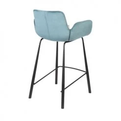 Zuiver Chaises Et Tabourets De Bar Lot De 2 Tabourets De Bar En Métal Et Velours 67,5cm Bleu -Bancs Soldes lot de 2 tabourets de bar en metal et velours 67 5cm bleu 5