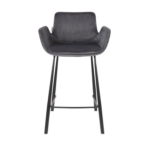 Zuiver Chaises Et Tabourets De Bar Lot De 2 Tabourets De Bar En Métal Et Velours 67,5cm Gris 7 Zuiver Chaises Et Tabourets De Bar Lot De 2 Tabourets De Bar En Métal Et Velours 67,5cm Gris – Image 5