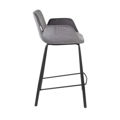 Zuiver Chaises Et Tabourets De Bar Lot De 2 Tabourets De Bar En Métal Et Velours 67,5cm Gris 8 Zuiver Chaises Et Tabourets De Bar Lot De 2 Tabourets De Bar En Métal Et Velours 67,5cm Gris – Image 6