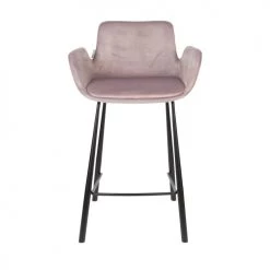 Zuiver Chaises Et Tabourets De Bar Lot De 2 Tabourets De Bar En Métal Et Velours 67,5cm Rose -Bancs Soldes lot de 2 tabourets de bar en metal et velours 67 5cm rose 5