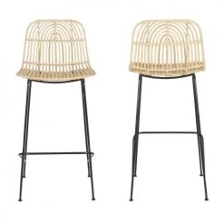 Drawer Chaises Et Tabourets De Bar Lot De 2 Tabourets De Bar En Rotin 67cm -Bancs Soldes lot de 2 tabourets de bar en rotin 67cm 5