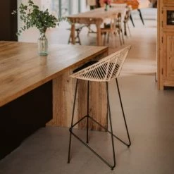 Bancs Soldes -Bancs Soldes lot de 2 tabourets de bar en rotin 69cm 1