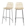Drawer Chaises Et Tabourets De Bar Lot De 2 Tabourets De Bar En Rotin 75cm -Bancs Soldes lot de 2 tabourets de bar en rotin 75cm