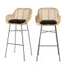 Drawer Chaises Et Tabourets De Bar Lot De 2 Tabourets De Bar En Rotin 76cm -Bancs Soldes lot de 2 tabourets de bar en rotin 76cm