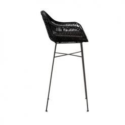 Drawer Chaises Et Tabourets De Bar Lot De 2 Tabourets De Bar En Rotin 76cm Noir -Bancs Soldes lot de 2 tabourets de bar en rotin 76cm noir 3